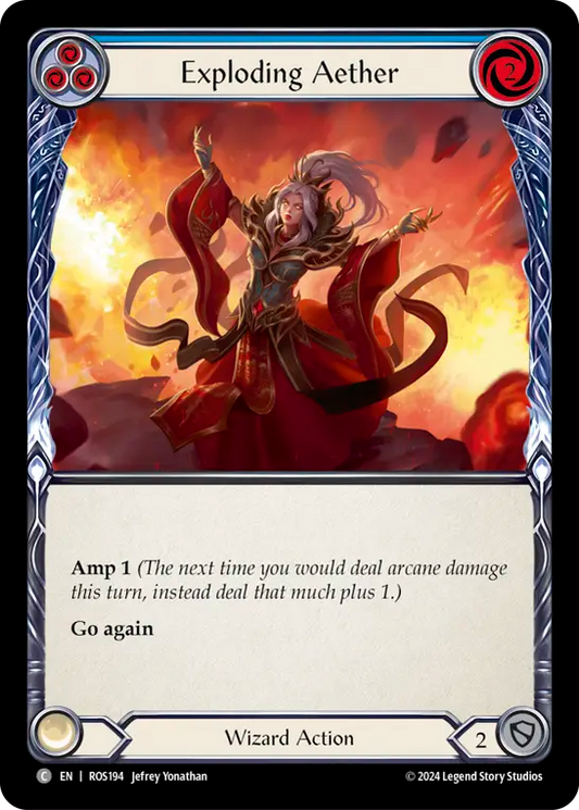 (ROS194) Flesh & Blood TCG Rosetta Single: Exploding Aether (Blue) (Rainbow Foil)  Common