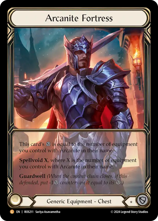 (ROS211) Flesh & Blood TCG Rosetta Single: Arcanite Fortress (Extended Art Cold Foil)  Legendary