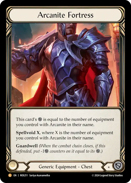 (ROS211) Flesh & Blood TCG Rosetta Single: Arcanite Fortress (Rainbow Foil)  Legendary