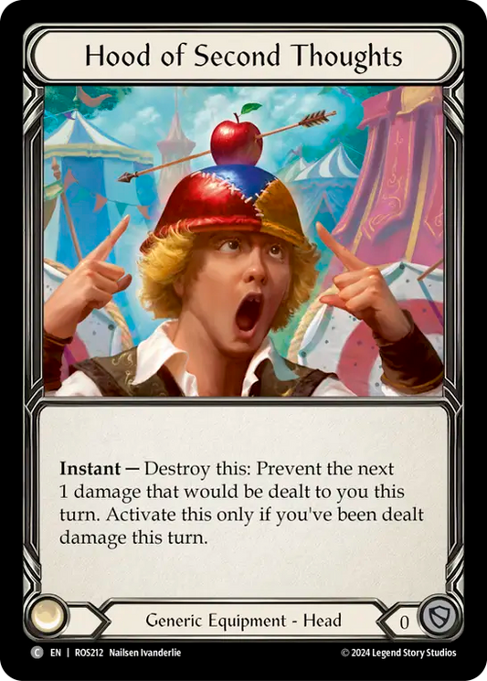 (ROS212) Flesh & Blood TCG Rosetta Single: Hood of Second Thoughts (Cold Foil)  Common