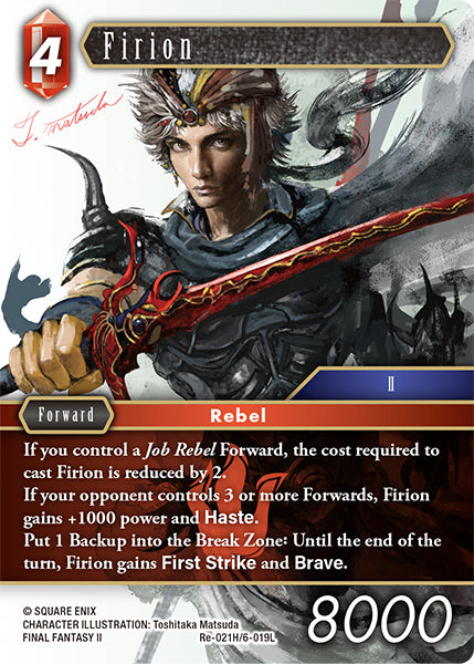 (021) Final Fantasy TCG Legacy Collection Single: Firion (6-019) (V.1) Holo Hero