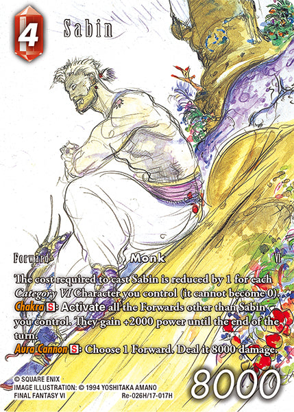 (026) Final Fantasy TCG Legacy Collection Single: Sabin (17-017) (V.2) Holo Hero