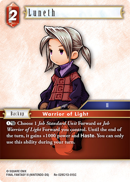 (029) Final Fantasy TCG Legacy Collection Single: Luneth (13-015) (V.1) Holo Common