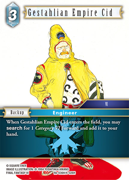 (036) Final Fantasy TCG Legacy Collection Single: Gestahlian Empire Cid (4-026) (V.1) Holo Hero