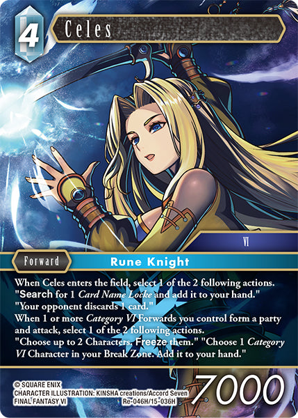 (046) Final Fantasy TCG Legacy Collection Single: Celes (15-036) (V.1) Holo Hero