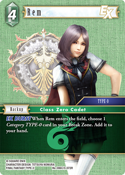 (086) Final Fantasy TCG Legacy Collection Single: Rem (3-072) (V.1) Holo Common