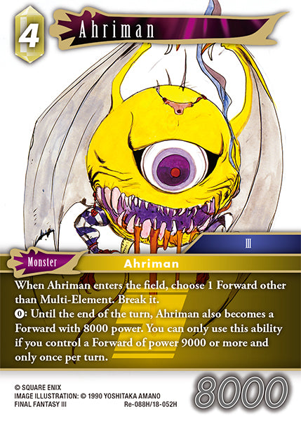 (088) Final Fantasy TCG Legacy Collection Single: Ahriman (18-052) (V.1) Holo Hero
