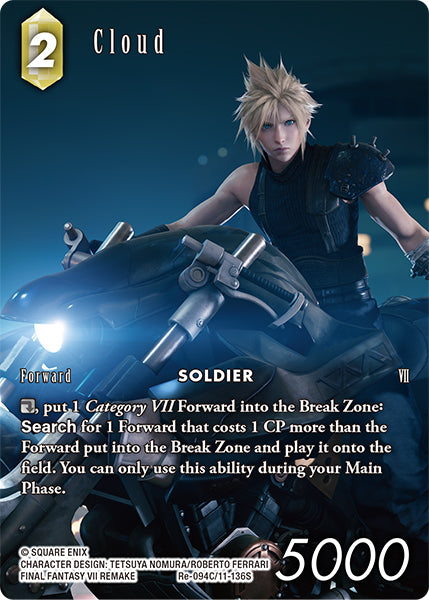 (094) Final Fantasy TCG Legacy Collection Single: Cloud (11-136) (V.2) Holo Common