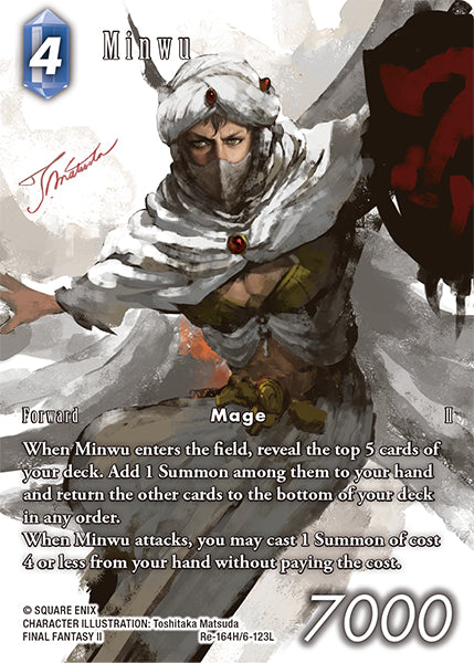 (164) Final Fantasy TCG Legacy Collection Single: Minwu (6-123) (V.2) Holo Hero