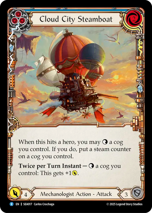 (017) Flesh & Blood TCG High Seas Single: Cloud City Steamboat (Blue) (Regular)  Rare