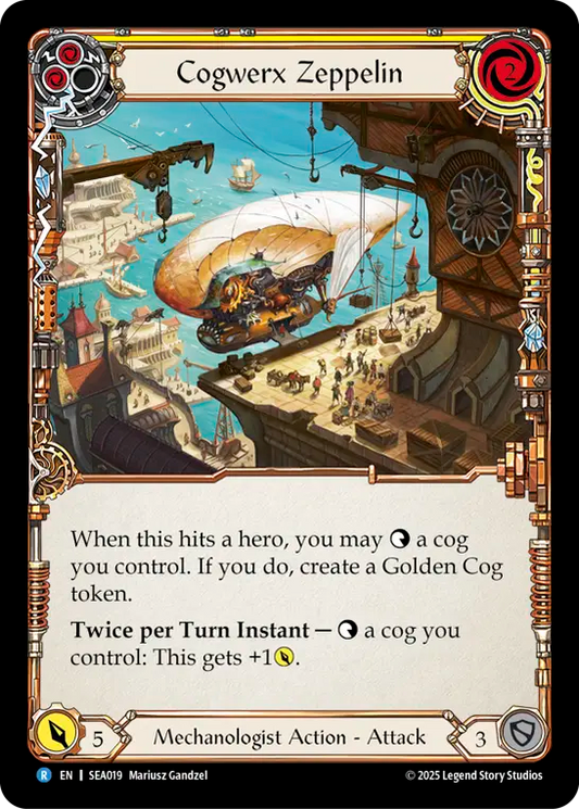 (019) Flesh & Blood TCG High Seas Single: Cogwerx Zeppelin (Yellow) (Regular)  Rare