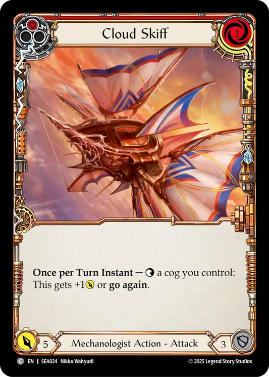 (024) Flesh & Blood TCG High Seas Single: Cloud Skiff (Red) (Rainbow Foil)  Common