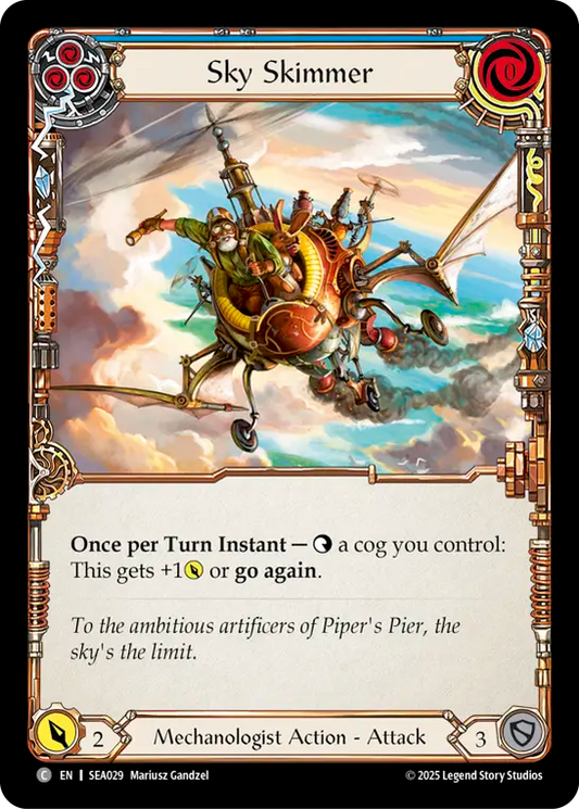 (029) Flesh & Blood TCG High Seas Single: Sky Skimmer (Blue) (Rainbow Foil)  Common