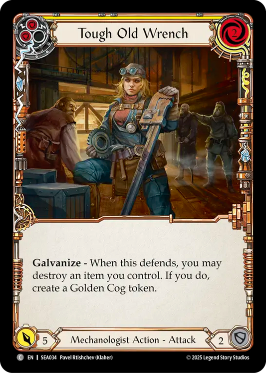 (034) Flesh & Blood TCG High Seas Single: Tough Old Wrench (Yellow) (Regular)  Common