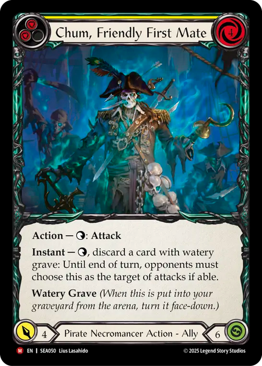 (050) Flesh & Blood TCG High Seas Single: Chum, Friendly First Mate (Regular)  Majestic