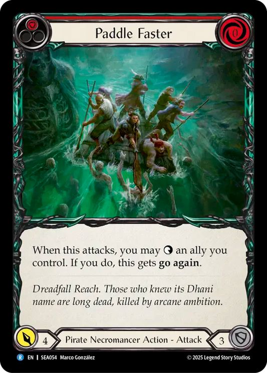 (054) Flesh & Blood TCG High Seas Single: Paddle Faster (Rainbow Foil)  Rare