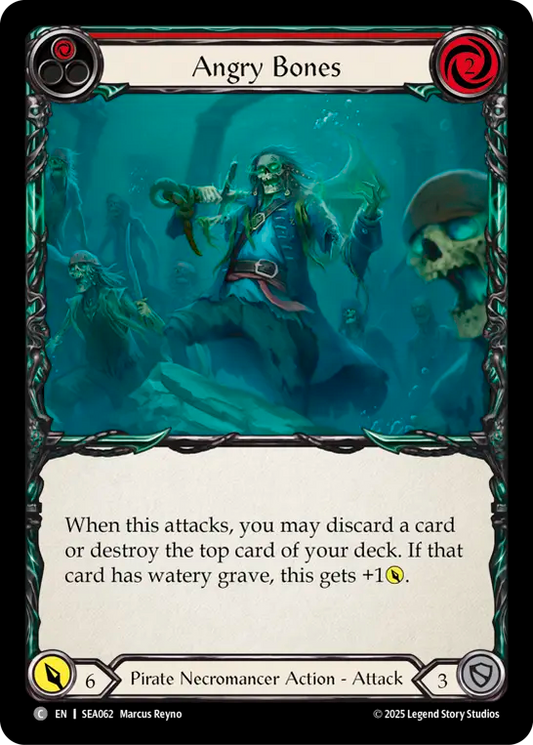 (062) Flesh & Blood TCG High Seas Single: Angry Bones (Red) (Regular)  Common