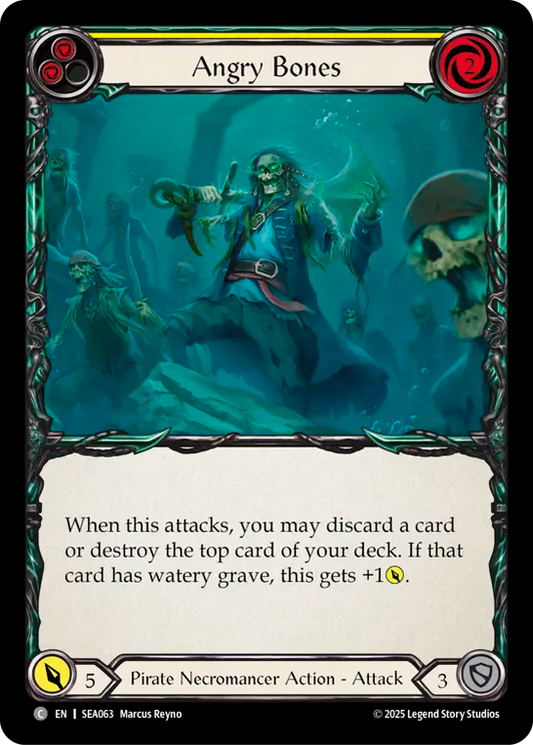 (063) Flesh & Blood TCG High Seas Single: Angry Bones (Yellow) (Regular)  Common