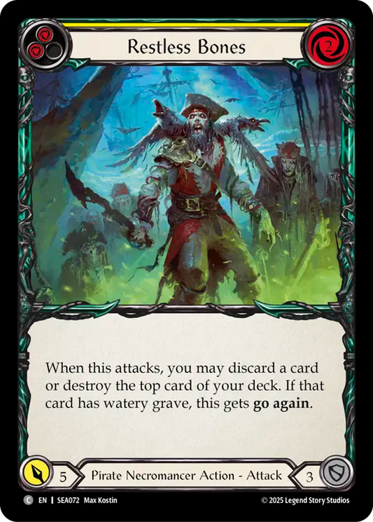 (072) Flesh & Blood TCG High Seas Single: Restless Bones (Yellow) (Regular)  Common