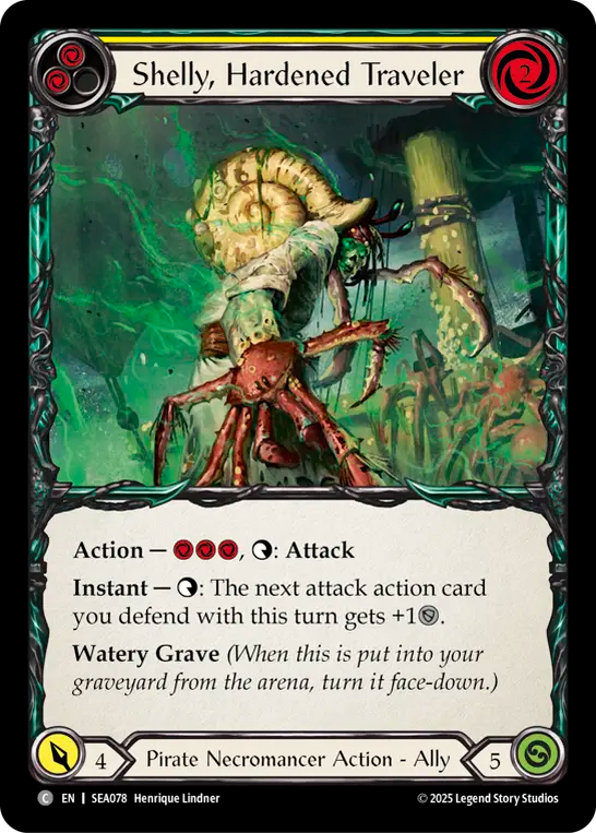 (078) Flesh & Blood TCG High Seas Single: Shelly, Hardened Traveler (Regular)  Common