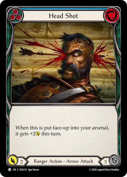 (113) Flesh & Blood TCG High Seas Single: Head Shot (Blue) (Regular)  Common