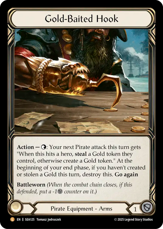 (125) Flesh & Blood TCG High Seas Single: Gold-Baited Hook (Rainbow Foil)  Legendary