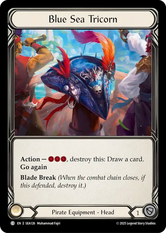 (126) Flesh & Blood TCG High Seas Single: Blue Sea Tricorn (Regular)  Common