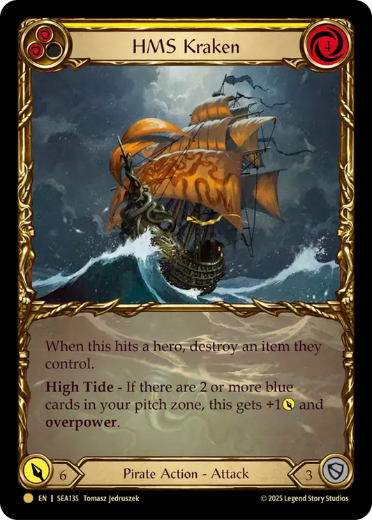 (135) Flesh & Blood TCG High Seas Single: HMS Kraken (Cold Foil)  Rare