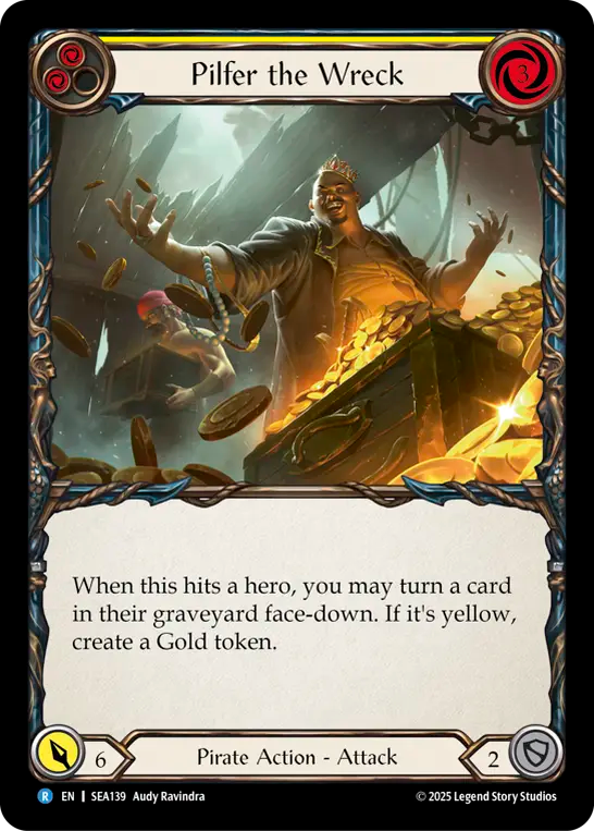 (139) Flesh & Blood TCG High Seas Single: Pilfer the Wreck (Yellow) (Rainbow Foil)  Rare
