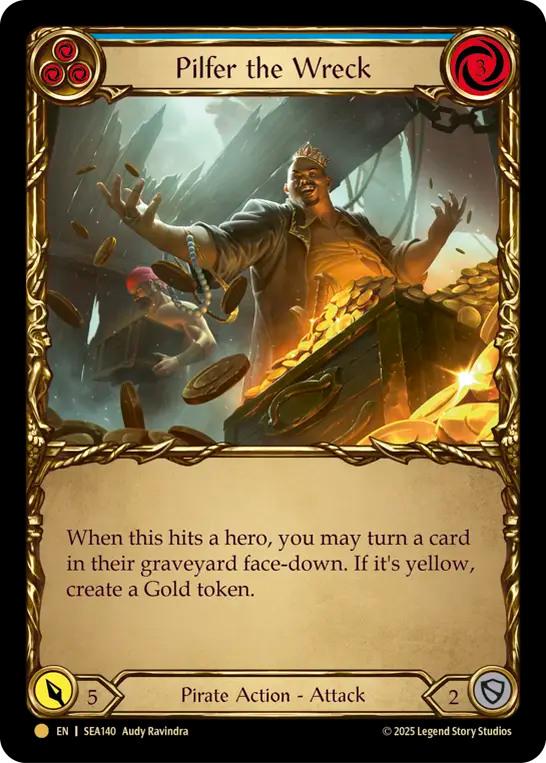 (140) Flesh & Blood TCG High Seas Single: Pilfer the Wreck (Blue) (Cold Foil)  Rare