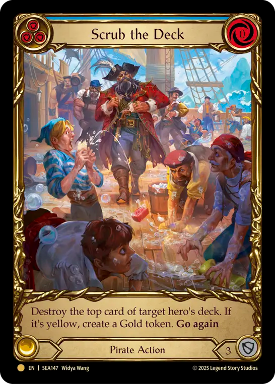 (147) Flesh & Blood TCG High Seas Single: Scrub the Deck (Extended Art Cold Foil)  Rare
