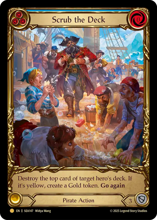 (147) Flesh & Blood TCG High Seas Single: Scrub the Deck (Extended Art Cold Foil)  Rare