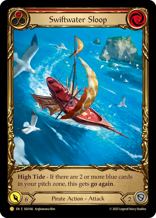 (166) Flesh & Blood TCG High Seas Single: Swiftwater Sloop (Red) (Cold Foil)  Common