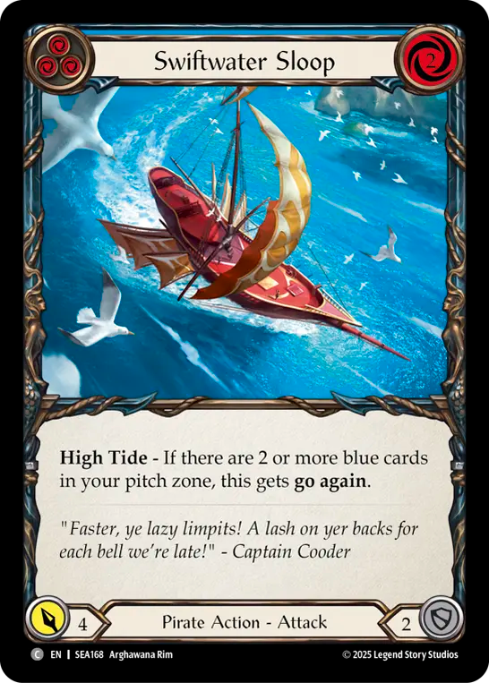 (168) Flesh & Blood TCG High Seas Single: Swiftwater Sloop (Blue) (Regular)  Common