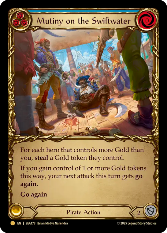 (178) Flesh & Blood TCG High Seas Single: Mutiny on the Swiftwater (Cold Foil)  Common