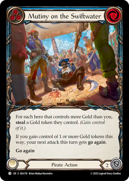 (178) Flesh & Blood TCG High Seas Single: Mutiny on the Swiftwater (Rainbow Foil)  Common