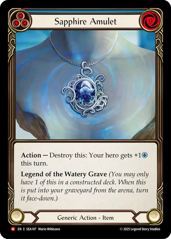 (197) Flesh & Blood TCG High Seas Single: Sapphire Amulet (Regular)  Majestic