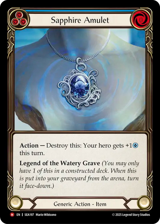 (197) Flesh & Blood TCG High Seas Single: Sapphire Amulet (Regular)  Majestic