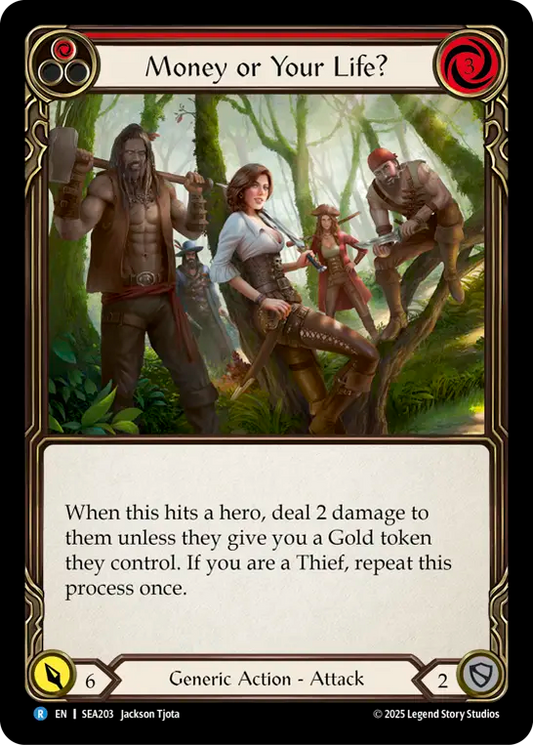 (203) Flesh & Blood TCG High Seas Single: Money or Your Life? (Red) (Regular)  Rare