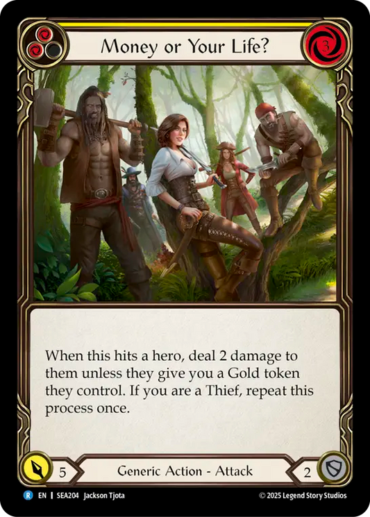 (204) Flesh & Blood TCG High Seas Single: Money or Your Life? (Yellow) (Regular)  Rare