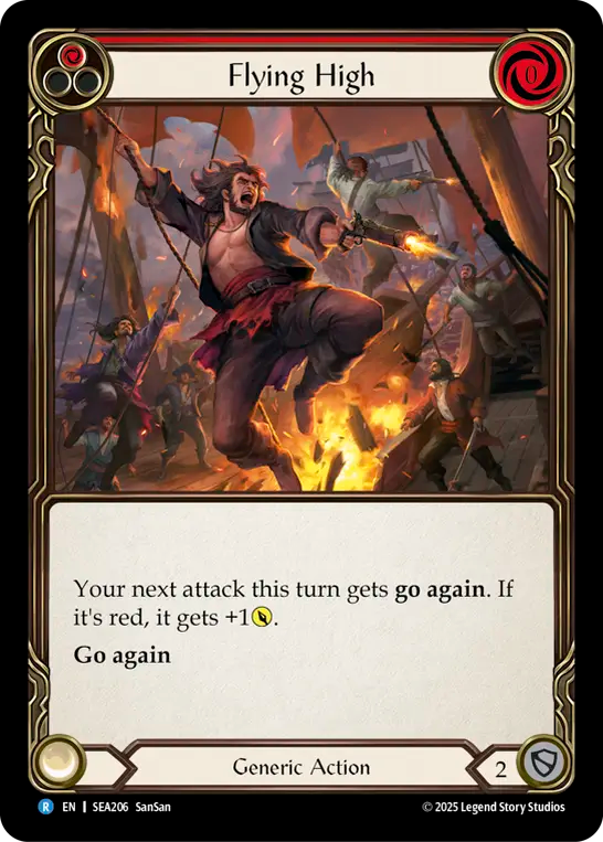 (206) Flesh & Blood TCG High Seas Single: Flying High (Red) (Rainbow Foil)  Rare