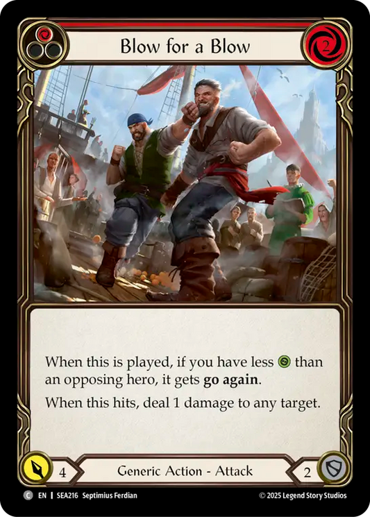 (216) Flesh & Blood TCG High Seas Single: Blow for a Blow (Rainbow Foil)  Common