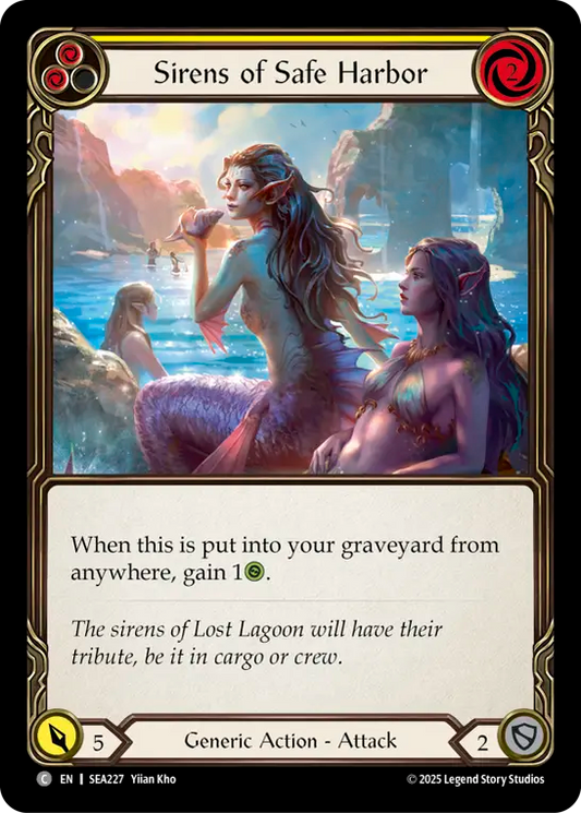 (227) Flesh & Blood TCG High Seas Single: Sirens of Safe Harbor (Yellow) (Regular)  Common