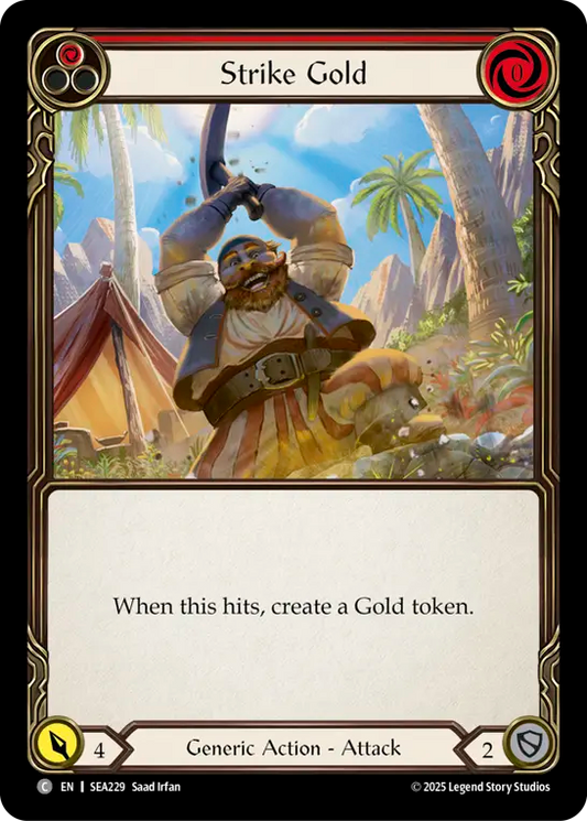 (229) Flesh & Blood TCG High Seas Single: Strike Gold (Red) (Regular)  Common