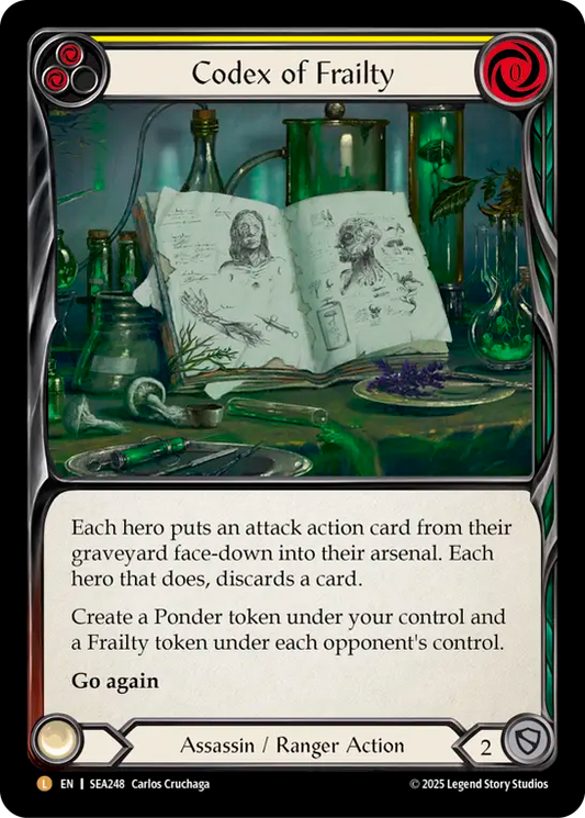 (248) Flesh & Blood TCG High Seas Single: Codex of Frailty (Rainbow Foil)  Legendary