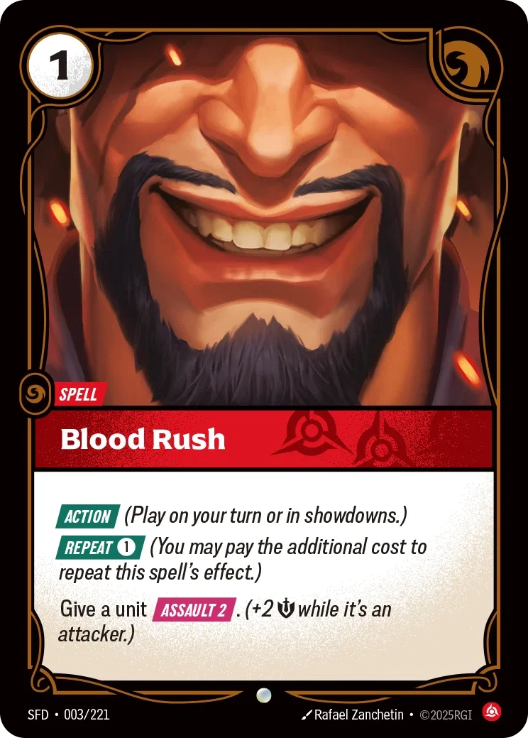 (003/221) Riftbound TCG Spiritforged Single: Blood Rush  Common