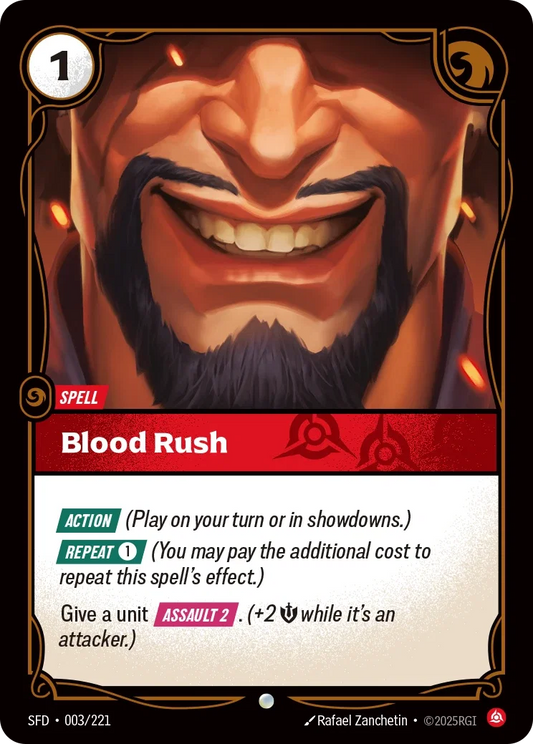(003/221) Riftbound TCG Spiritforged Single: Blood Rush  Common