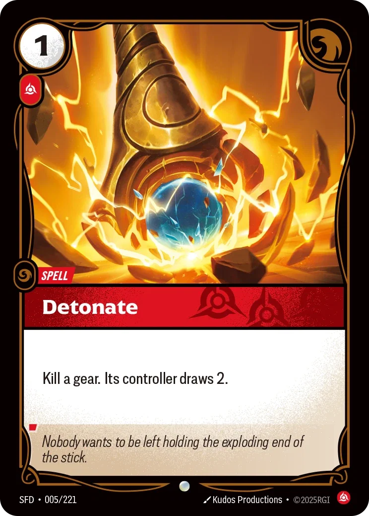 (005/221) Riftbound TCG Spiritforged Single: Detonate Holo Common