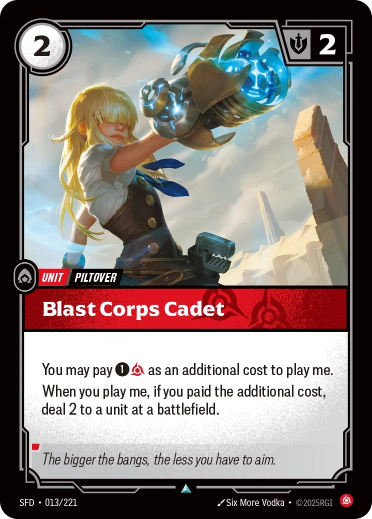 (013/221) Riftbound TCG Spiritforged Single: Blast Corps Cadet  Uncommon
