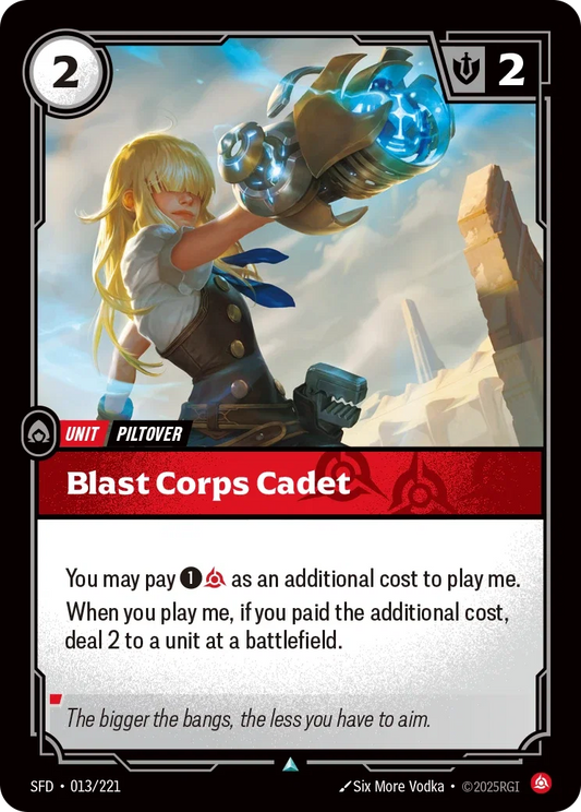 (013/221) Riftbound TCG Spiritforged Single: Blast Corps Cadet Holo Uncommon
